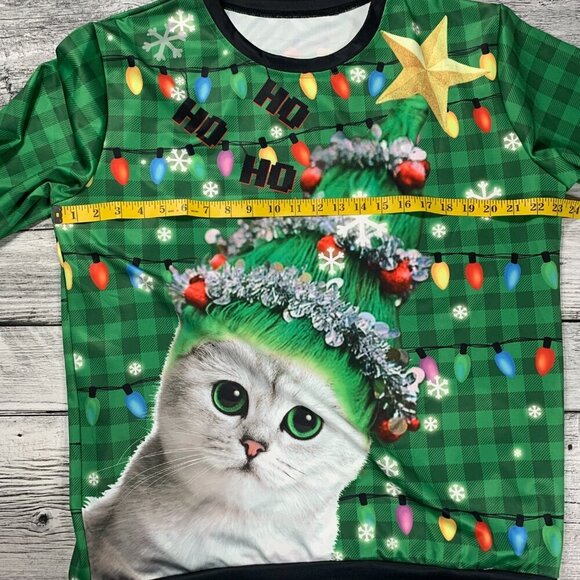 Ugly Christmas Sweater Cat Shirt - Picture 5 of 7